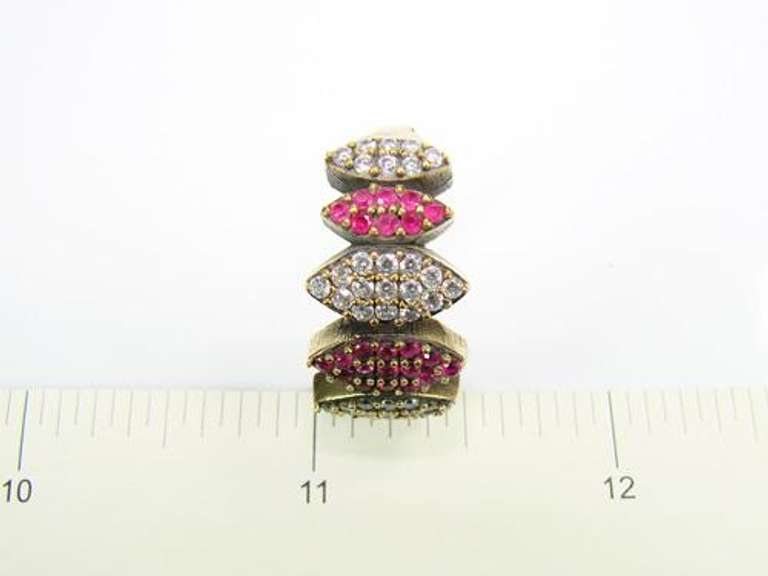 Charming Classic Design Multi Gems 925 SS Ring
