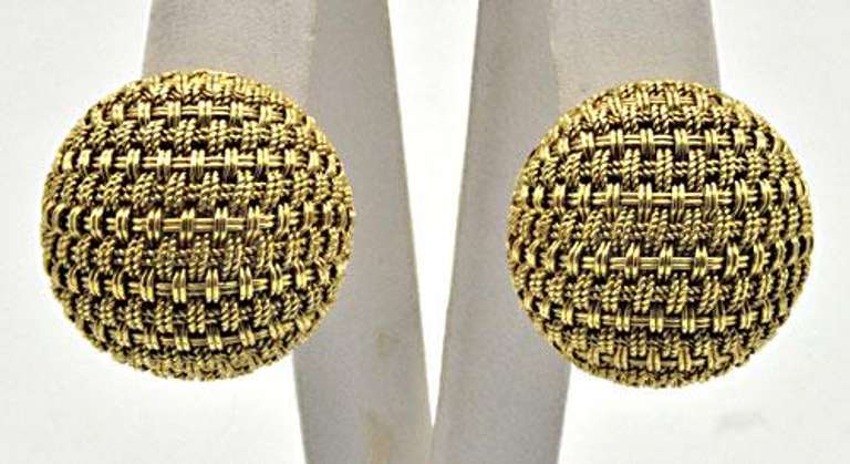 1988 PALOMA PICASSO TIFFANY & CO WOOVEN EARRINGS.