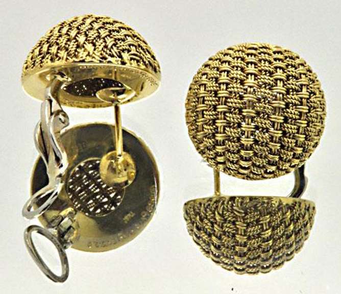 1988 PALOMA PICASSO TIFFANY & CO WOOVEN EARRINGS.