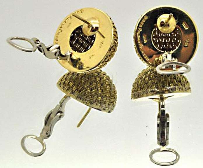 1988 PALOMA PICASSO TIFFANY & CO WOOVEN EARRINGS.