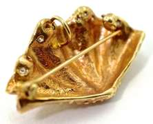 Organic 14K Sea Shell Brooch