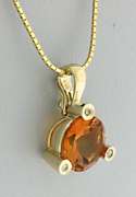 Flashy 14kt YG Citrine and Diamond Necklace