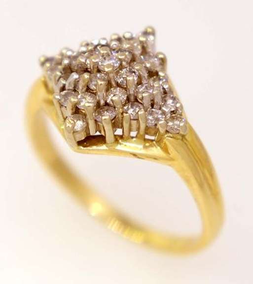 Shimmering Diamond Cluster Ring in Gold, Size 9.75
