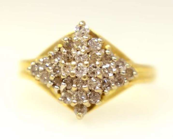 Shimmering Diamond Cluster Ring in Gold, Size 9.75