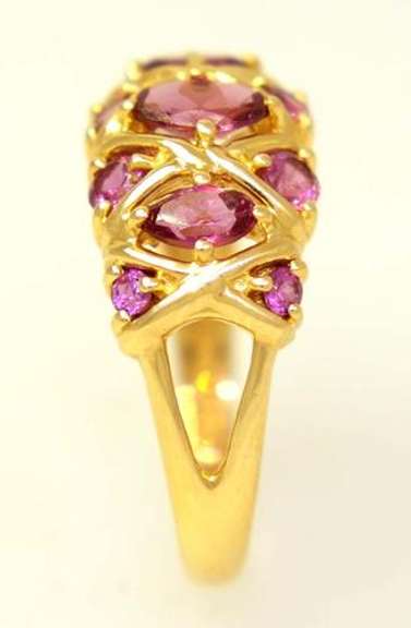 Multi-Garnet Ring in Gold, Size 9