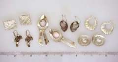 Lot of Six Pairs of Sterling Earrings