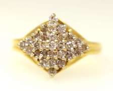 Shimmering Diamond Cluster Ring in Gold, Size 9.75