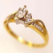 Marquise Diamond Ring in Gold, Size 8.75