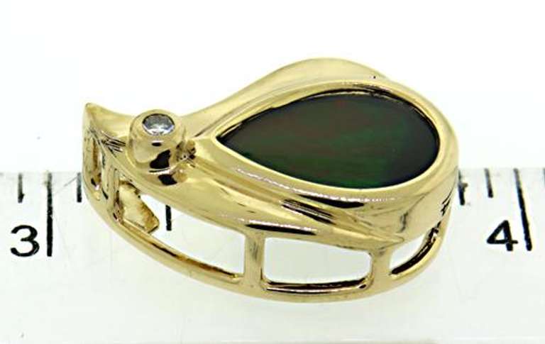 Ammolite and Diamond Pendant in 14kt