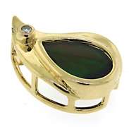 Ammolite and Diamond Pendant in 14kt