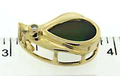 Ammolite and Diamond Pendant in 14kt