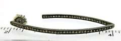 Trendy In & Out Diamond "V" Hoops in Oxidized Silver