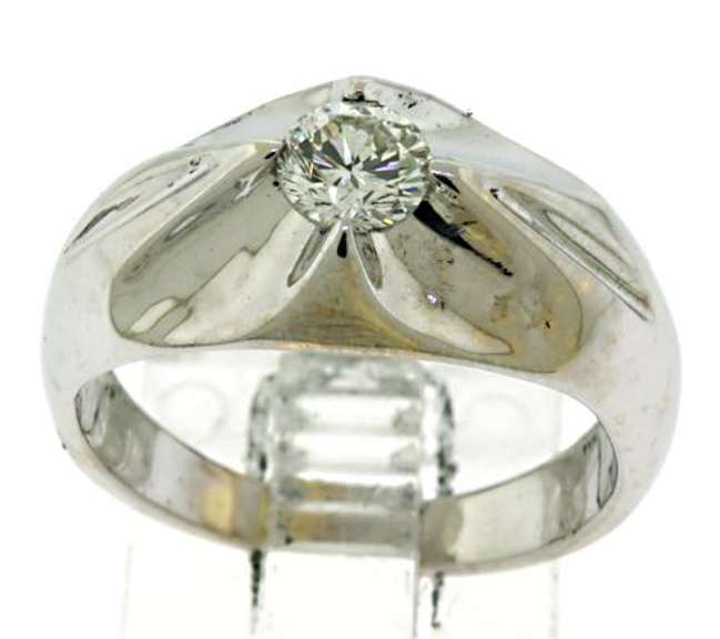 Gent's 14kt White Gold 0.40ctw Diamond Ring