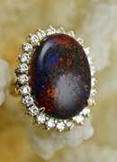 Impressive 14K Vibrant Black Opal Ring