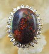 Impressive 14K Vibrant Black Opal Ring