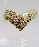 14K Chevron Shaped Diamond Cluster