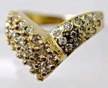 14K Chevron Shaped Diamond Cluster