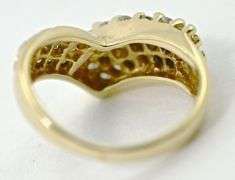 14K Chevron Shaped Diamond Cluster