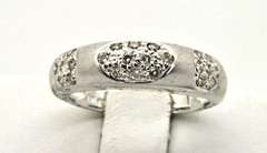 LADIES 18K WHITE GOLD DIAMOND BAND SATIN FINISH.