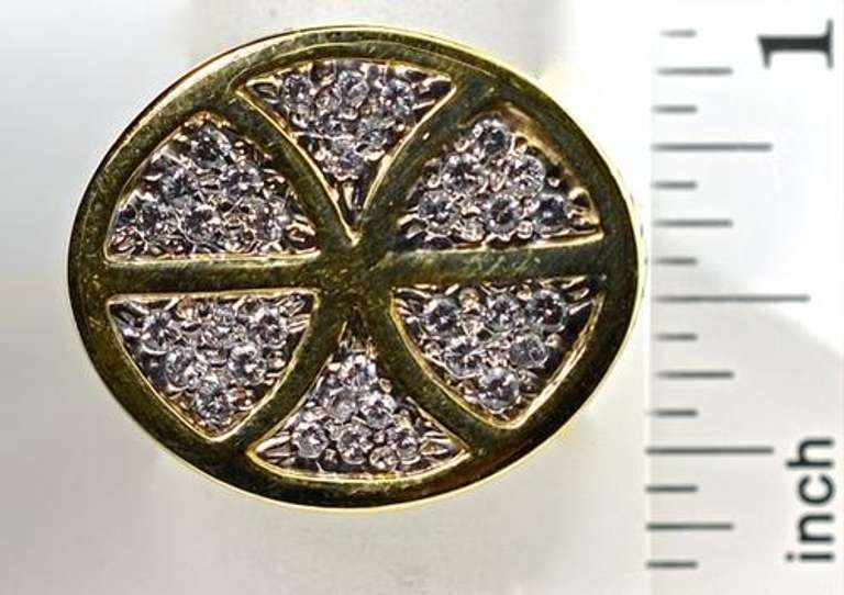 Unique Eye-Catching Man's 18K Diamond Cluster