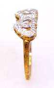 Double Heart Motif Diamond Ring in Gold, Size 6