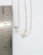 14K White Gold Solitaire Diamond Necklace