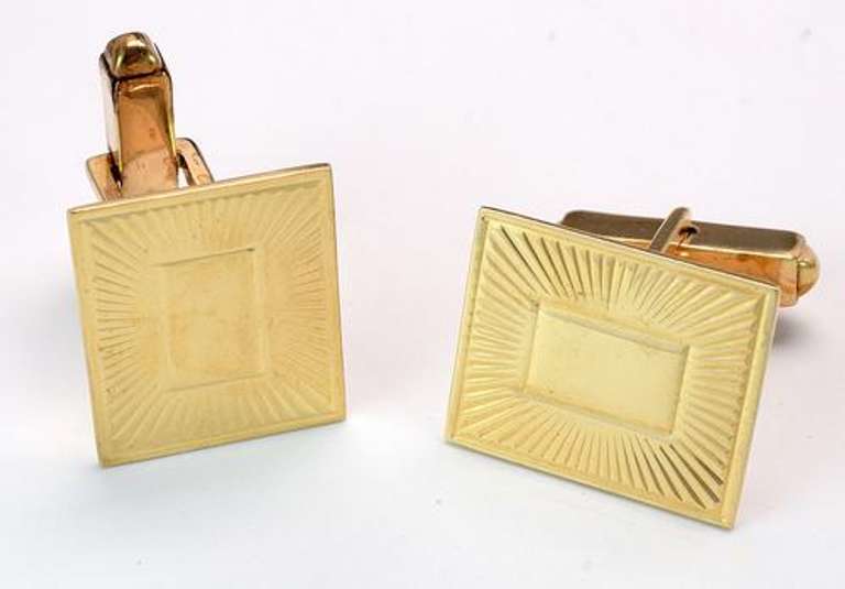 Classy Rectangular Cuff Links in Gold