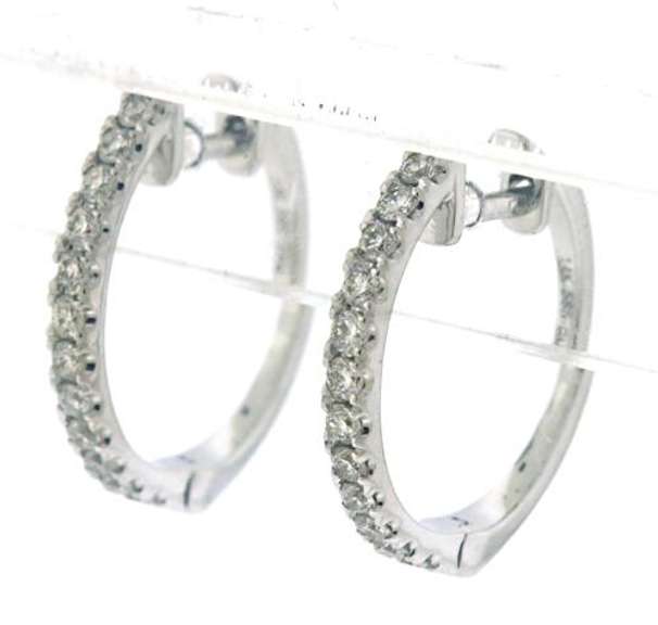 Petite Diamond Hoop Earrings in 14K