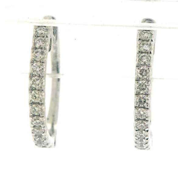 Petite Diamond Hoop Earrings in 14K