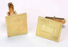 Classy Rectangular Cuff Links in Gold