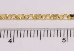 Sweet Gold Round-Link and Heart Bracelet