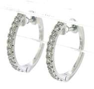 Petite Diamond Hoop Earrings in 14K