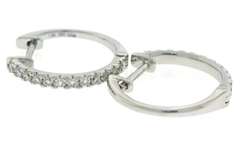 Petite Diamond Hoop Earrings in 14K