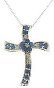 Gorgeous Sapphire and Diamond Cross Necklace