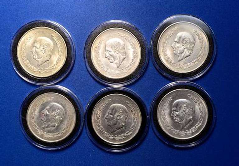 6 x 10 PESOS 1952 & 1953 MEXICO