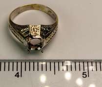 Geometric & Floral Motif Ring Mount in 18KT on 14KT