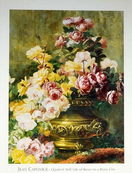 2001 Lithography, Still Life of Roses by Artist J. Capeinick