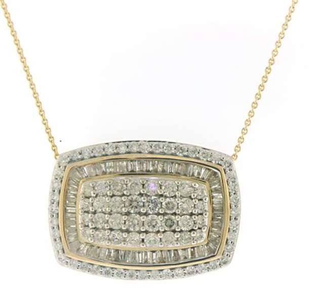 Stunning 14kt YG Pave Diamond Necklace