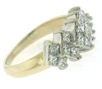 Flashy Princess Cut Cluster Diamond Ring