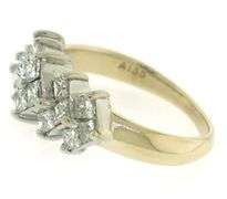 Flashy Princess Cut Cluster Diamond Ring