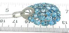 Outstanding 14kt WG Blue Topaz and Diamond Teardrop Necklace