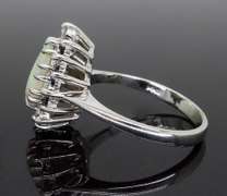 Halo Style Opal, Sapphire and Diamond Ring