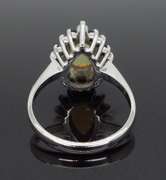 Halo Style Opal, Sapphire and Diamond Ring