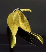 18K Yellow Gold Leaf Brooch