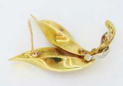 18K Yellow Gold Leaf Brooch