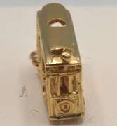 Solid 10kt Yellow Gold Cable Car Pendant