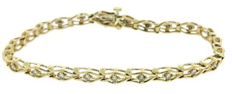Elegant Diamond Open Link Bracelet in 14kt