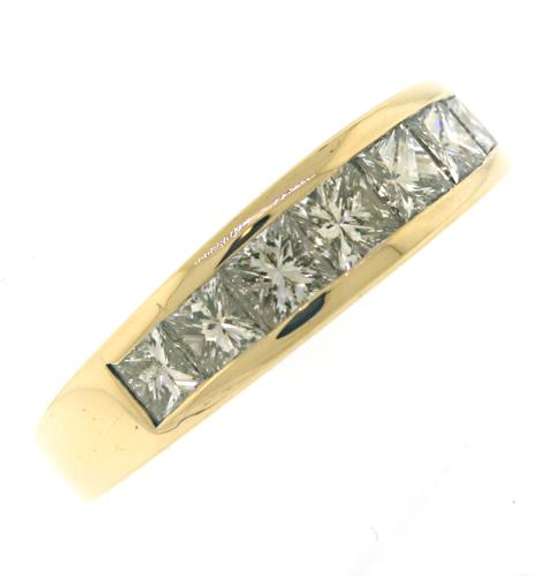 Modern 18kt YG Princess Cut Channel Set Band