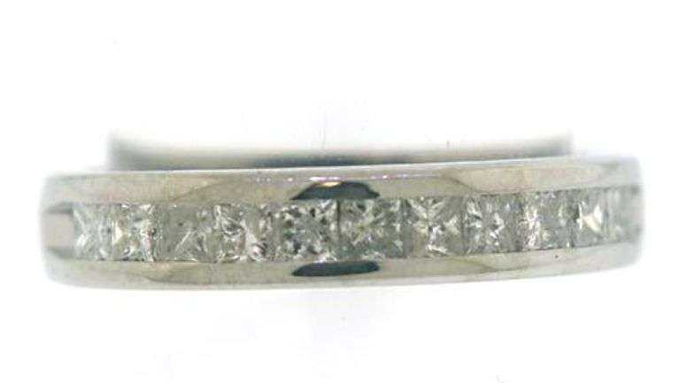 Glamorous 14kt WG Princess Diamond Channel Ring