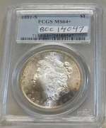1881-S Morgan Dollar PCGS MS-64+  nice toning